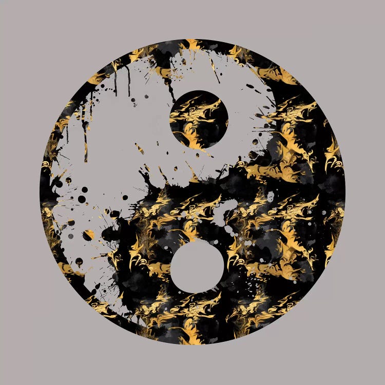 Abstract Yin And Yang Taijitu Symbol by Melanie Viola wall art