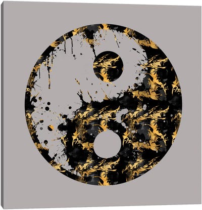 Abstract Yin And Yang Taijitu Symbol Canvas Art Print - Melanie Viola