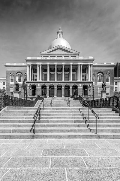 Black & White Cityscapes: Boston Massachusetts State House by Melanie Viola