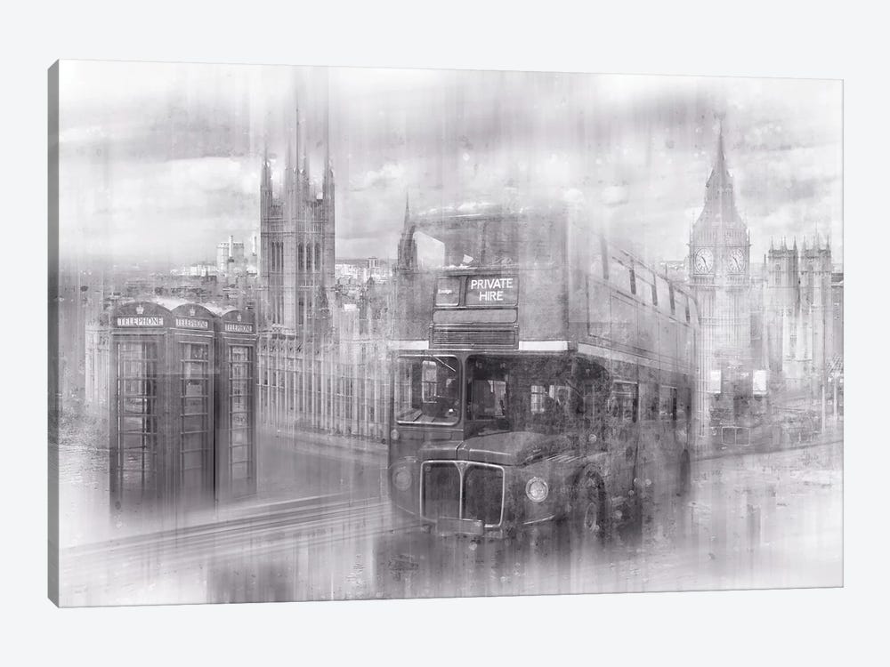 City Art London Westminster Collage by Melanie Viola 1-piece Canvas Wall Art