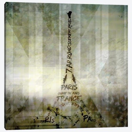 Digital Art Eiffel Tower | Geometric Mix No.1 Canvas Print #MEV214} by Melanie Viola Canvas Wall Art