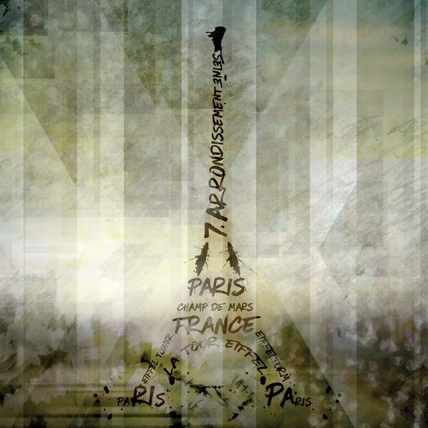 Paris Photography: Digital Art Eiffel Tower | Geometric Mix No.1 by Melanie Viola