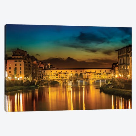 Florence Ponte Vecchio At Sunset Canvas Print #MEV216} by Melanie Viola Canvas Artwork