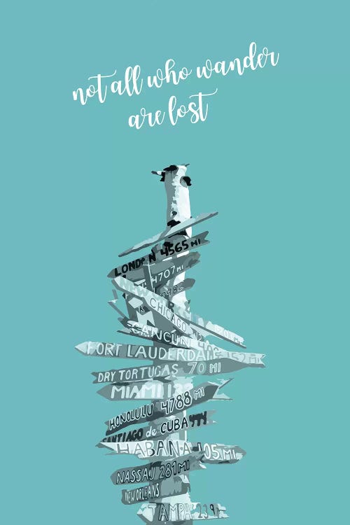 Graphic Art Signpost | Turquoise by Melanie Viola wall art