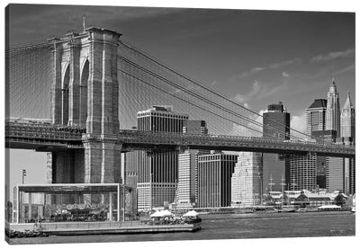 Manhattan Skyline & Brooklyn Bridge Canvas Art Print - Famous Bridges