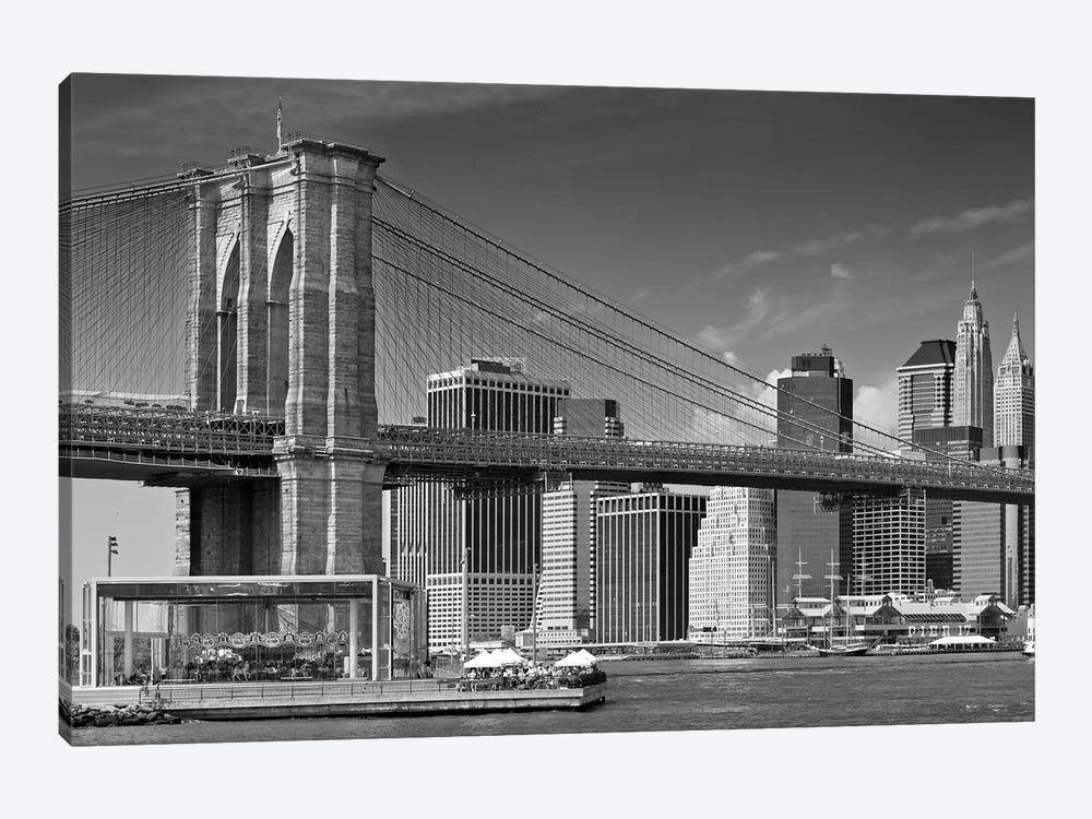 Manhattan Skyline & Brooklyn Bridge by Melanie Viola 1-piece Canvas Artwork