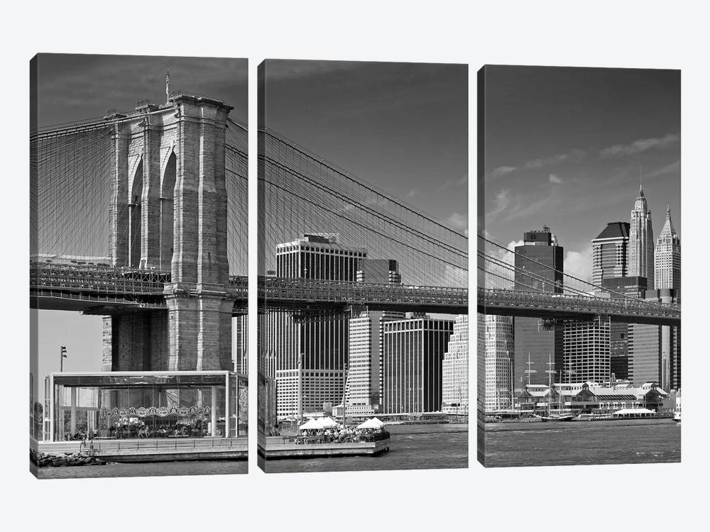 Manhattan Skyline & Brooklyn Bridge by Melanie Viola 3-piece Canvas Artwork