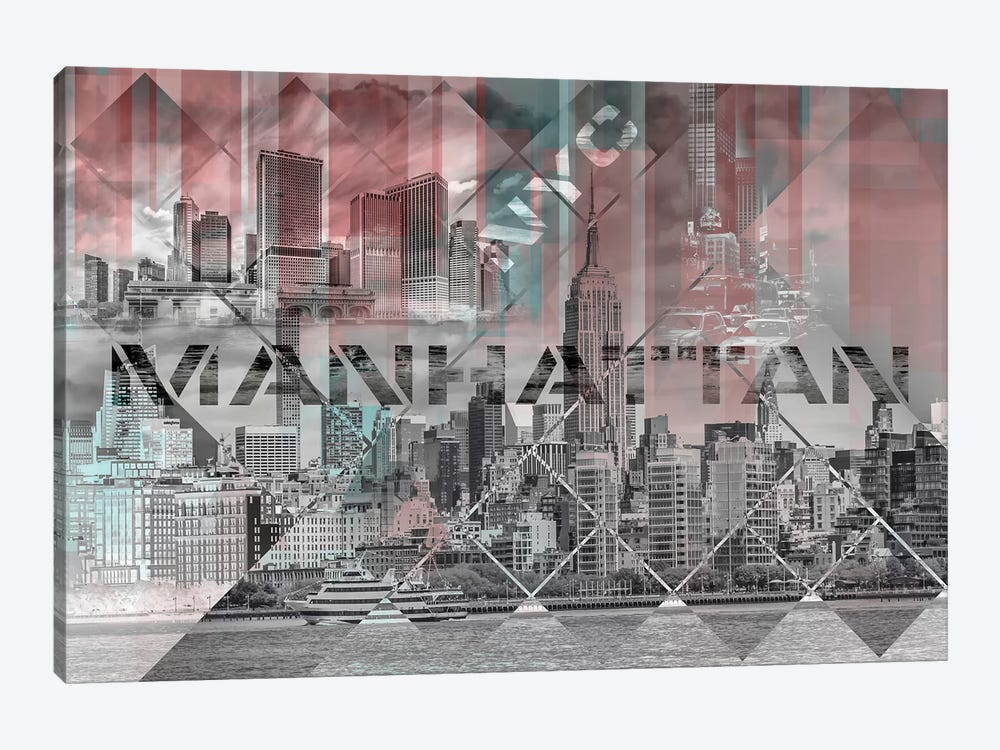 Modern Art Manhattan Collage by Melanie Viola 1-piece Canvas Art Print