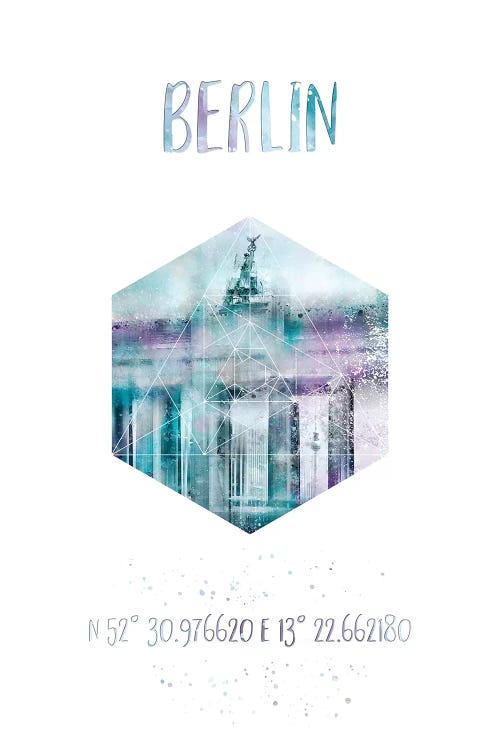 Coordinates Berlin Brandenburg Gate by Melanie Viola wall art