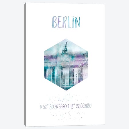 Coordinates Berlin Brandenburg Gate Canvas Print #MEV22} by Melanie Viola Canvas Artwork