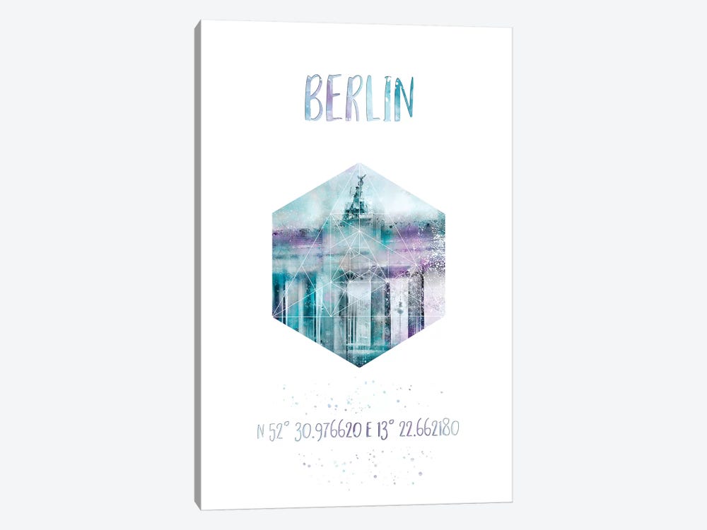Coordinates Berlin Brandenburg Gate by Melanie Viola 1-piece Canvas Art