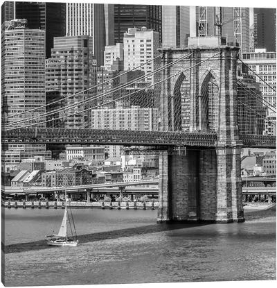 New York City Brooklyn Bridge And East River Canvas Art Print - Brooklyn Art