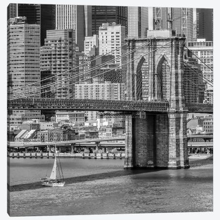 New York City Brooklyn Bridge And East River Canvas Print #MEV231} by Melanie Viola Canvas Art Print