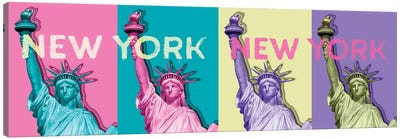 Pop Art Statue Of Liberty III Canvas Art Print - Famous Monuments & Sculptures