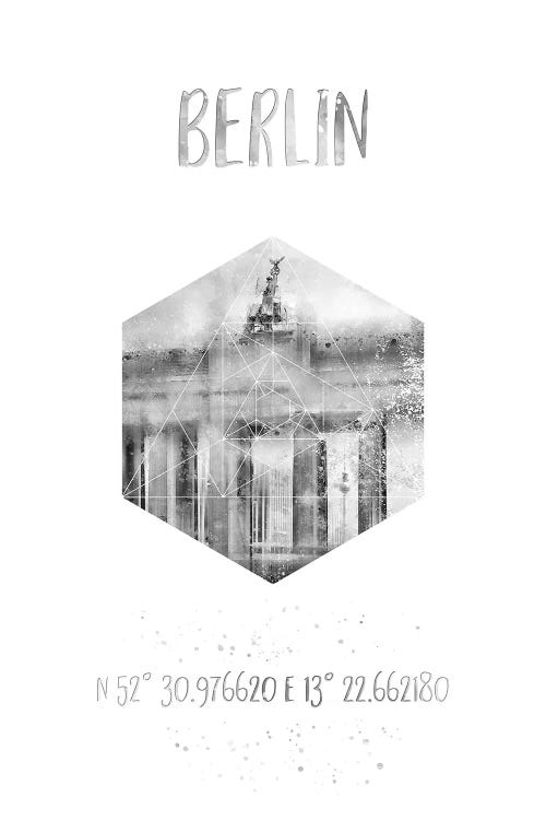 Coordinates Berlin Brandenburg Gate by Melanie Viola wall art