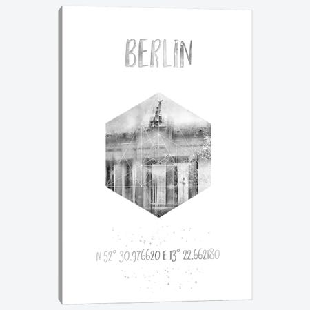 Coordinates Berlin Brandenburg Gate Canvas Print #MEV23} by Melanie Viola Canvas Wall Art