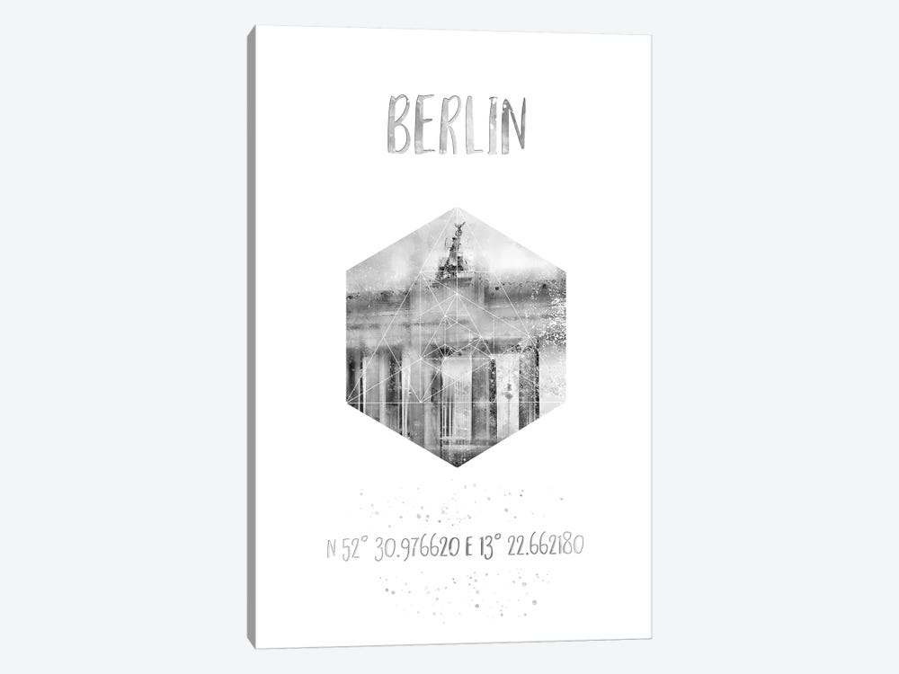 Coordinates Berlin Brandenburg Gate by Melanie Viola 1-piece Canvas Art Print