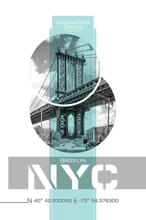 Poster Art NYC Manhattan Bridge | Turquoise