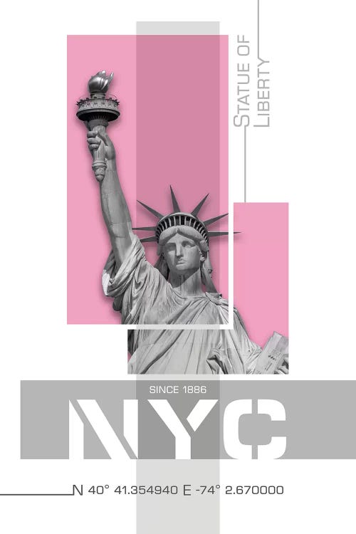 Poster Art NYC Statue Of Liberty | Pink