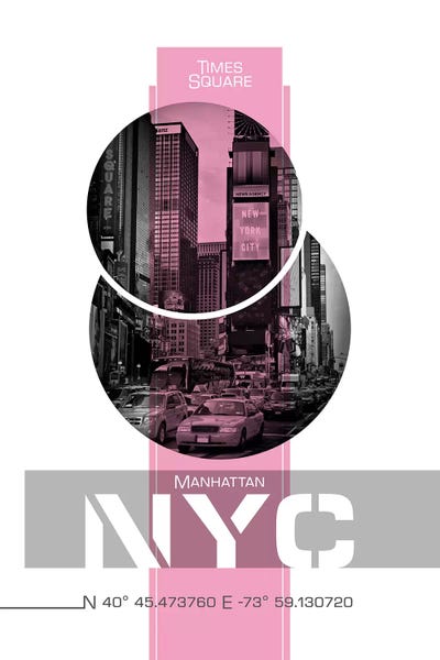Poster Art NYC Times Square | Pink by Melanie Viola canvas print