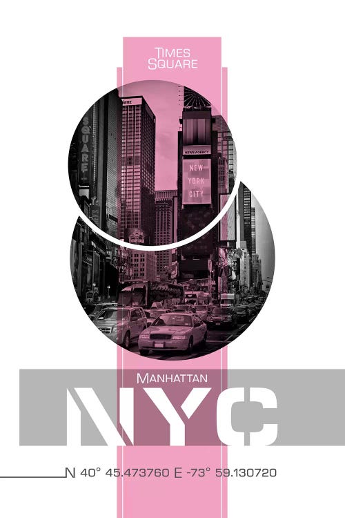 Poster Art NYC Times Square | Pink by Melanie Viola wall art