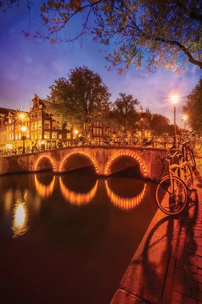 Netherlands: Amsterdam Nightscape from Keizersgracht by Melanie Viola