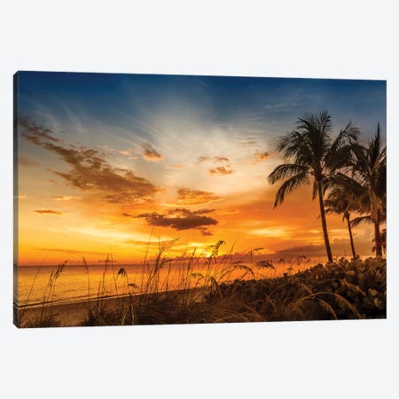 Bonita Beach Bright Sunset Canvas Print #MEV249} by Melanie Viola Canvas Art