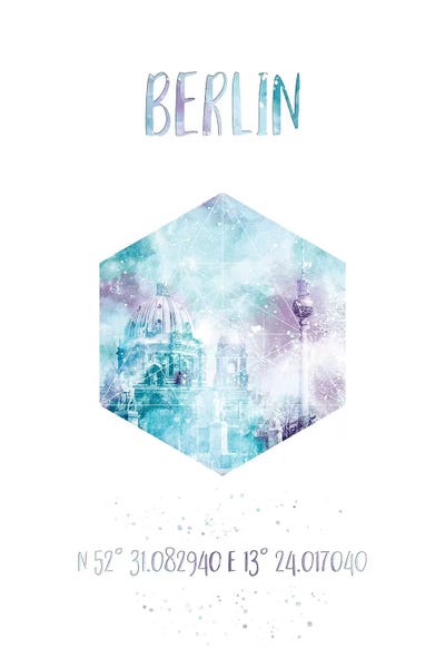 Berlin: Coordinates Berlin Cathedral & Television Tower by Melanie Viola