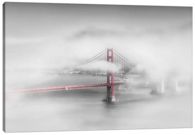 Foggy Golden Gate Bridge Canvas Art Print - Melanie Viola