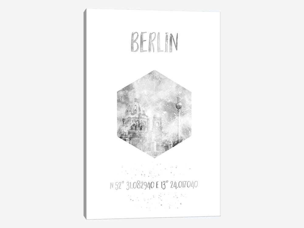 Coordinates Berlin Cathedral & Television Tower by Melanie Viola 1-piece Canvas Art Print