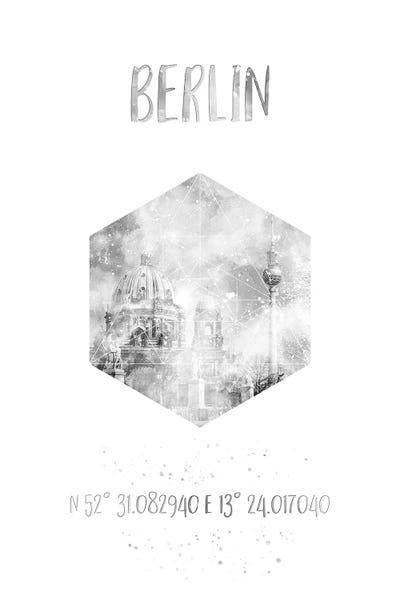 Berlin: Coordinates Berlin Cathedral & Television Tower by Melanie Viola