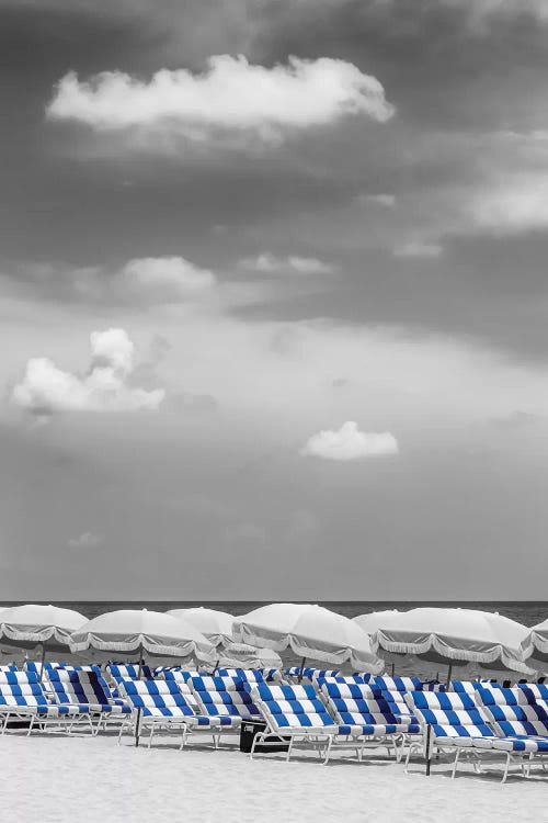 Beach Scene With A Blue Color Pop