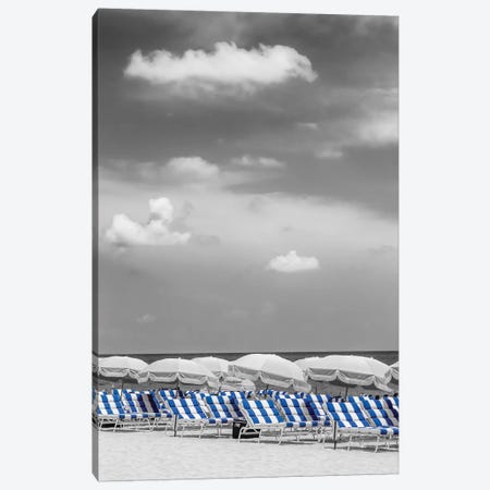 Beach Scene With A Blue Color Pop Canvas Print #MEV262} by Melanie Viola Canvas Art