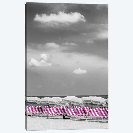 Beach Scene With A Pink Color Pop Canvas Print #MEV263} by Melanie Viola Canvas Wall Art