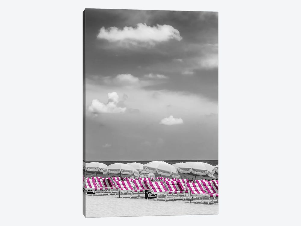 Beach Scene With A Pink Color Pop by Melanie Viola 1-piece Canvas Wall Art