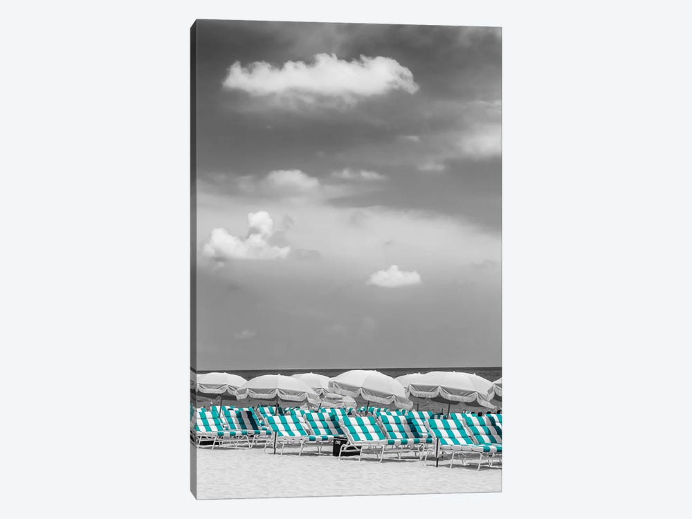 Beach Scene With A Turquoise Color Pop by Melanie Viola 1-piece Canvas Print