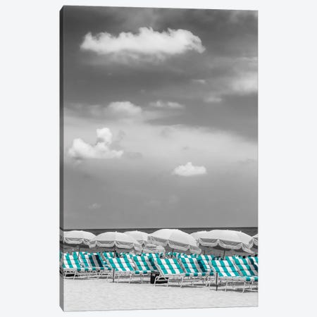 Beach Scene With A Turquoise Color Pop Canvas Print #MEV264} by Melanie Viola Art Print