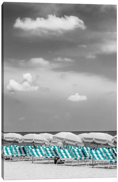 Beach Scene With A Turquoise Color Pop Canvas Art Print