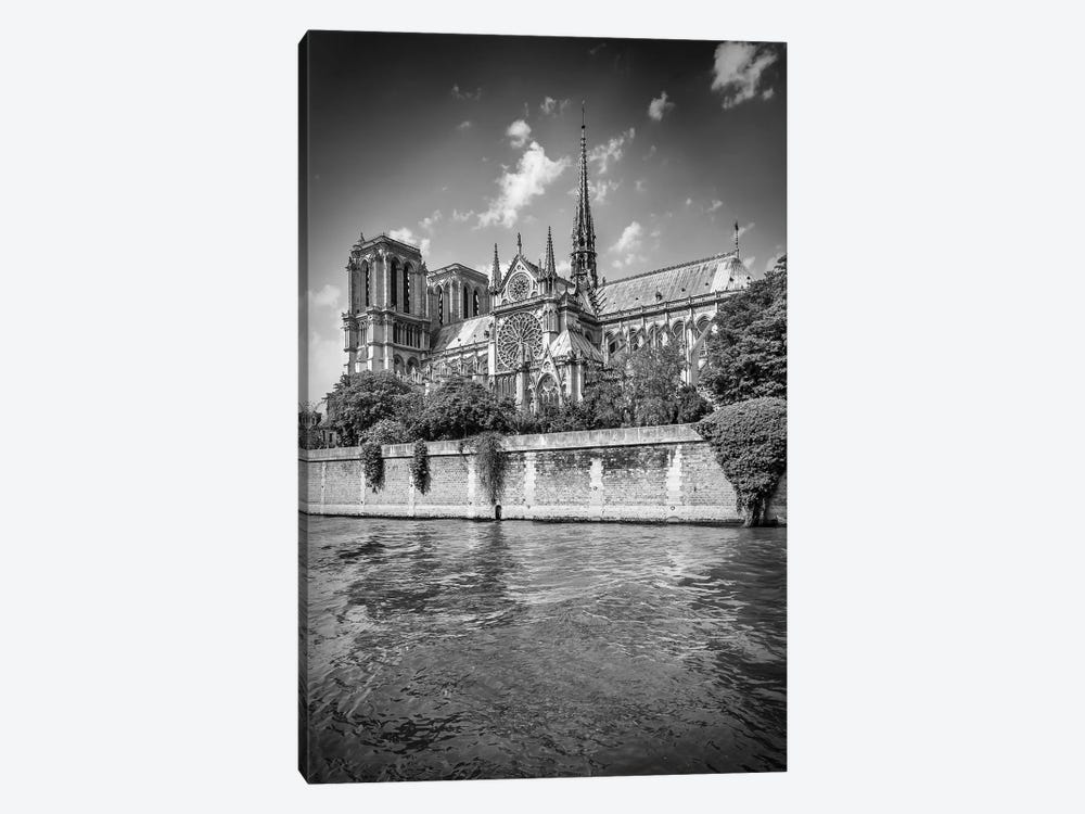 Cathedral Notre Dame In Black & White by Melanie Viola 1-piece Art Print