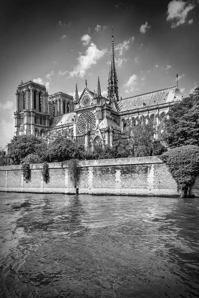 Famous Places Of Worship: Cathedral Notre Dame In Black & White by Melanie Viola