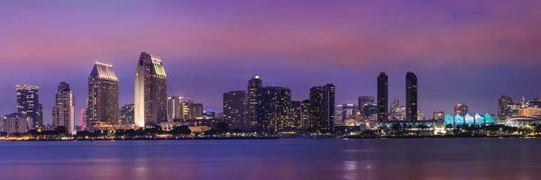 San Diego Skylines: San Diego Evening Skyline by Melanie Viola