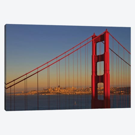 Golden Gate Bridge At Sunset Canvas Print #MEV297} by Melanie Viola Canvas Wall Art