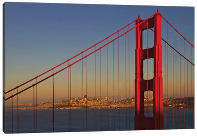 Golden Gate Bridge At Sunset Canvas Art Print - San Francisco Skylines