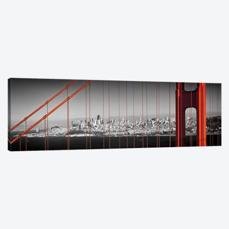 Golden Gate Bridge Panoramic Downtown View Canvas Print #MEV298} by Melanie Viola Canvas Print