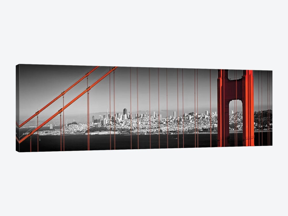 Golden Gate Bridge Panoramic Downtown View by Melanie Viola 1-piece Canvas Artwork