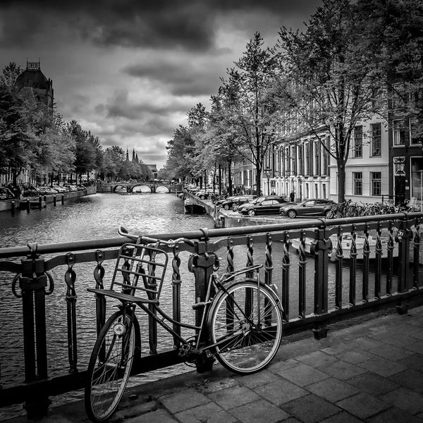 Bicycles: Amsterdam Cityscape by Melanie Viola