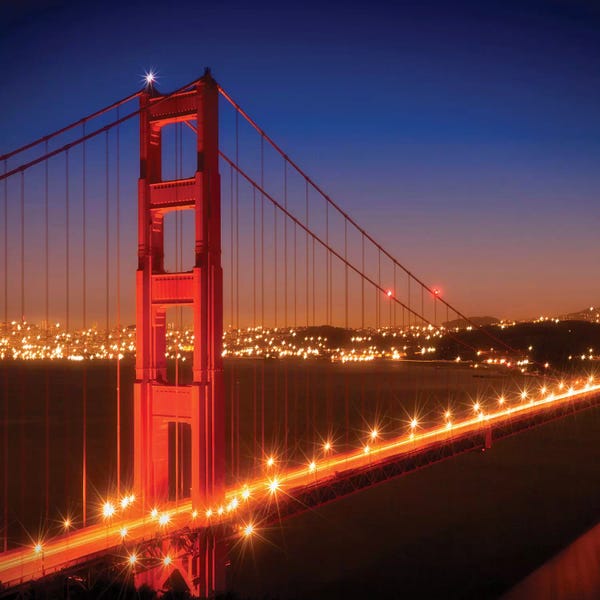 Golden Gate Bridge: Golden Gate Bridge After Sunset by Melanie Viola