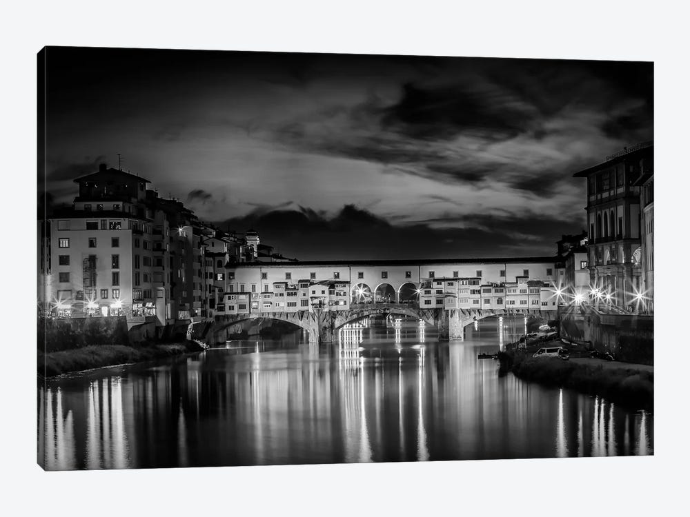 Florence Idyllic Ponte Vecchio At Night by Melanie Viola 1-piece Canvas Print