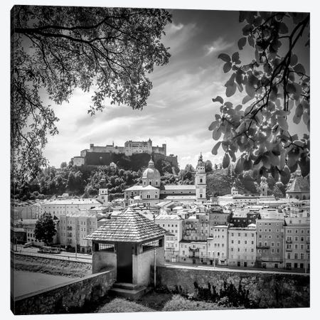 Salzburg Gorgeous Old Town With City Wall Canvas Print #MEV309} by Melanie Viola Canvas Print