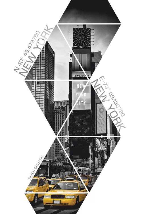 Coordinates NYC Times Square by Melanie Viola wall art